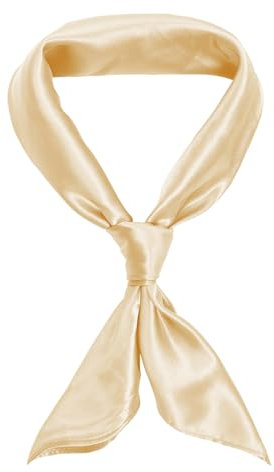 jerbro Damen Chiffon Seidentuch Schals Seidenschal Bandana Halstuch Kopftuch Geschenk Frauen Mädchen Halloween Karneval Kostüm Zubehör 60 * 60 cm (Aprikosengelb, 60 * 60 cm/23.6 * 23.6 in)