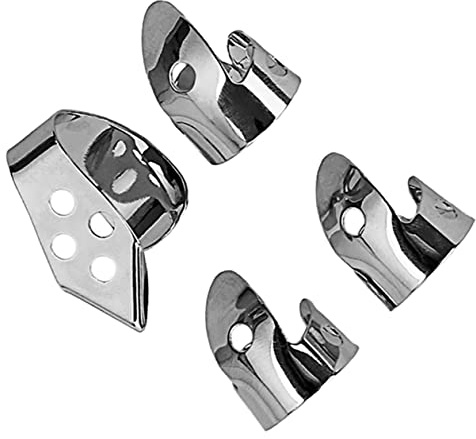 4 Stück Metall Fingerplektren mit Fingerschutz Halter für Gitarrenplektren Daumenplektren mit Praktischem Gitarrenzubehör