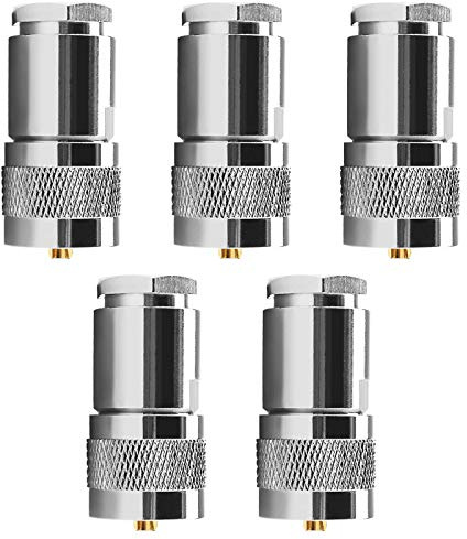 OTOTEC 5 pezzi Adattatore coassiale con spina di compressione per serracavo PL259 per 7D-FB compatibile con Ecoflex 10 RG213 RG214 LMR400