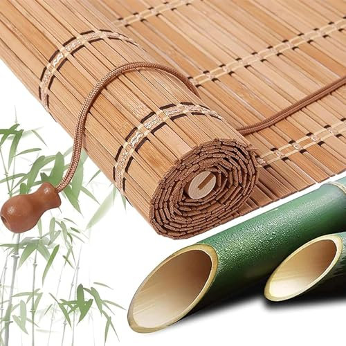 HFDASUENT Tapparella Avvolgibile in Bamboo A Rullo,Tende alla Veneziana Tenda da Sole,Cortina,Traslucido,Opaco,Tenda a Pacchetto Parasole per Interni,per Casa,Ufficio,Cucina (W×H:150×210cm)
