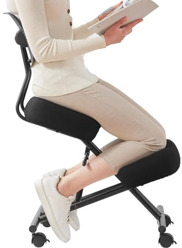 ASerZenith Schreibtisch-Kniestühle, verstellbar, ergonomischer Kniestuhl mit Rückenstütze, Stuhl mit gekreuzten Beinen für Wohnzimmer, Büro, Zuhause, Yoga-Meditationsstühle für