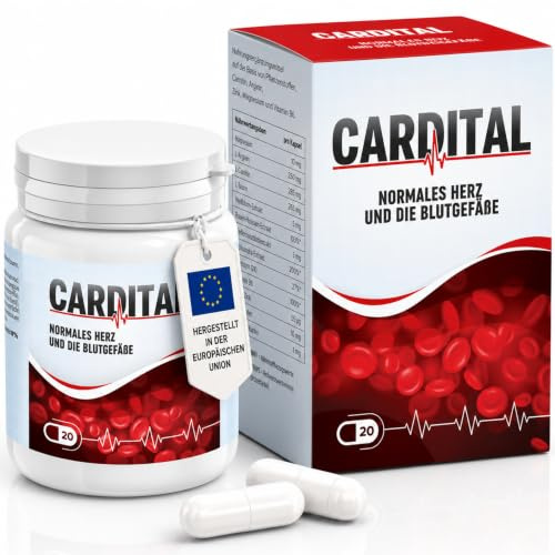 Cardital Kapseln – Weißdorn, L-Arginin & B-Vitamine | Nahrungsergänzungsmittel für Männer und Frauen – 20 Kapseln (1 Pack)