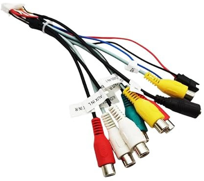 Câble audio vidéo RCA 20 broches pour caisson de basses CVBS Aux In Amp de contrôle du ventilateur 12 V Jack Micro