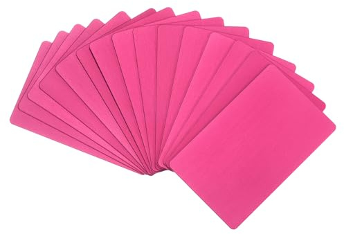 PATIKIL 20er Pack Metall Visitenkarten Eloxiert 0,8mm Dick Rosarot | Eloxierte Aluminium Rohlinge Namenskarte, Lasergravur Druckbare Namenskarte, 3, 4x2, 1 Zoll, Für Individuelles DIY