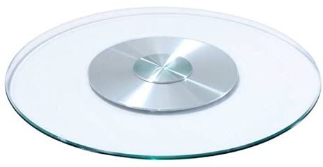 Generisch Drehteller für Esstische, Drehteller aus gehärtetem Glas und Aluminiumlegierung, großer runder Restauranttisch aus Glas, Drehtellerbasis (Größe: 60 cm) (einfarbig, 60 cm)