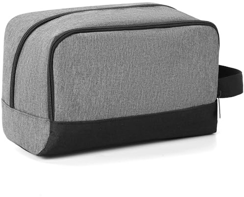 Elviros Borsa da Viaggio Uomo Appendibile, Organizer per Cura Personale - Borsa Cosmetici Compatta per Barba e Accessori, Ideale per Viaggi (Grigio)