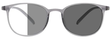 IEYELUUK Selbsttönende Lesebrille mit Tönung Rund für Damen, Photochrome Lesehilfe mit Sonnenschutz, UV Schutz Dioptrien +1.5