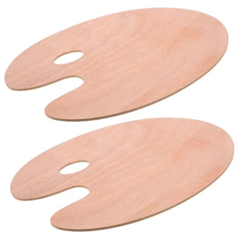 LIFKOME 2 Pièces Palette De Peinture à l'huile Palette De Peinture d'art Mélangeur Aquarelle Palette d'art pour La Peinture Planches à Peindre Peintures Kaki Bois