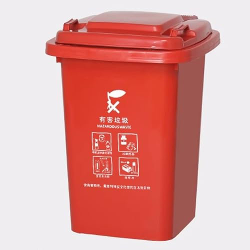 Cubo de basura para exteriores con ruedas y tapa, cubo de basura de gran capacidad para porche, patio, terraza y patio, duradero y conveniente para residuos de cocina