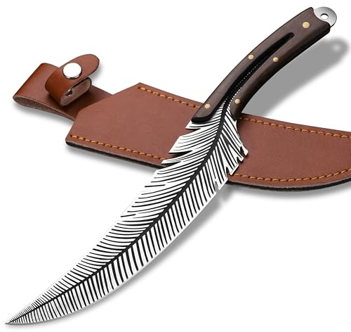 Plys Cuchillo Camping con Funda Bushcraft Acero Inoxidable Cuchillo Caza para Supervivencia