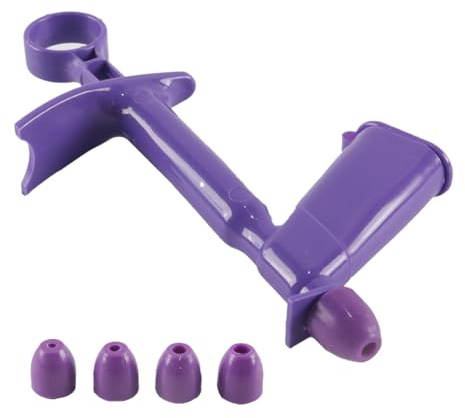 Hoite Applicatore di perle per decorare torte e fondente con 4 ugelli a punta sferica in plastica viola per decorare dolci, cupcake e biscotti.