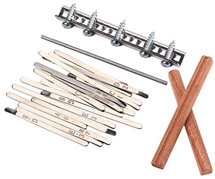 Kalimba-Tasten mit 17 Tasten + Daumenklavierbrücke für Musikinstrumente, DIY-Teil