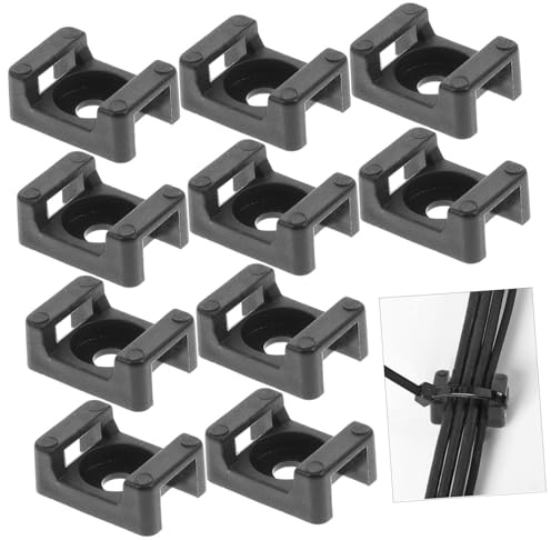 Support de Clips Câbles Noir Abs à Vis pour Câbles et Fils | Lot de 500 Pièces, Usage École et Travail, pour Câbles Tv et Fils Électriques