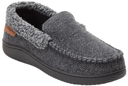 Dearfoams Men's Memory Foam Slipper (Gray, US Footwear Size System, Adult, Men, Alpha, Medium, X-Large)