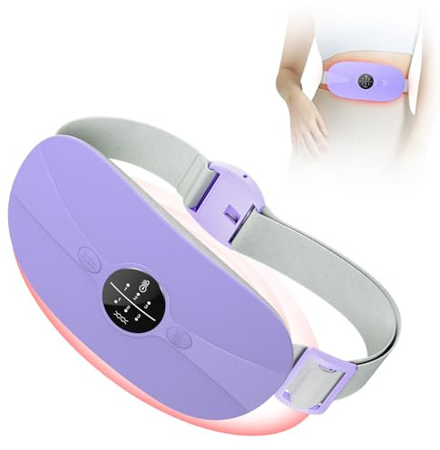 Heat Pad Period Pain Relief,Portable Rechargeable Menstrual USB Heating Pad | Period Heat Pad, Cordless Electric Heat Belt, 3 Heating and Vibration Massage Modes, Gifts for Women Girls Her (Purple)