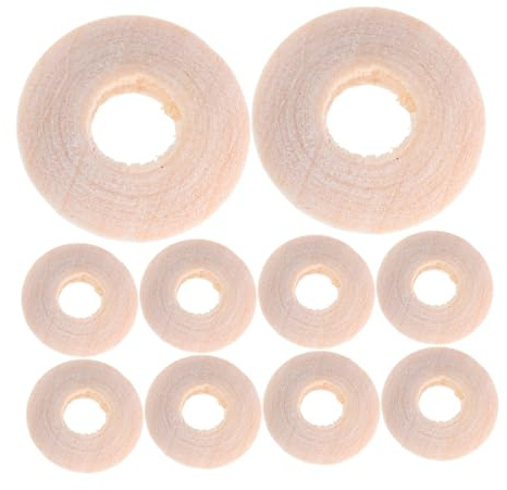 NOLITOY 100 Pezzi Perline Rondelle in Legno Naturale Grezzo Distanziatori Piatti per Collane e Bracciali Perline Artigianali Legno per Gioielli DIY e Decorazioni Creative
