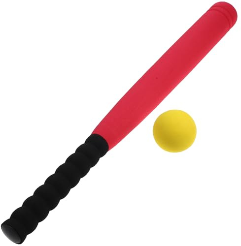 HONMEET Bate de Béisbol Infantil Espuma Segura Roja con Pelota Blanda para Años Juego de Juguetes Deportivos Color Aleatorio