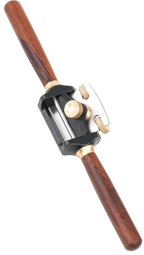 BAFOVY Verstellbarer Holzhobel-Handhobel mit 440C-Schaufel Zum Bogentrimmen, 42 Mm Breitem Körper aus Aluminiumlegierung und Palisandergriff für Holzschnitzereien und Musikinstrumente
