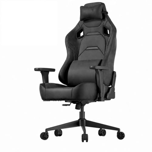 JUMMICO Veloursleder Gaming Stuhl 200kg Belastbarkeit,Bürostuhl Ergonomisch mit 3D Armlehnen,Schreibtischstuhl mit Wider Backrest for Gaming, Working,Studying, Schwarz
