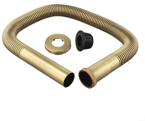 Tubo di scarico in ottone, tubo di scarico flessibile per lavelli da bagno e cucina, tubo sifone regolabile in ottone da 32 mm a 30 mm, adatto per sistemi idraulici standard DN30
