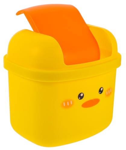 MAGICLULU Corbeille à Papier de Bureau Créative en Plastique Jaune, Mini-poubelle Compacte 1 Pièce, Récipient de Rangement Polyvalent pour Maison, Chambre et Bureau, Petite Poubelle