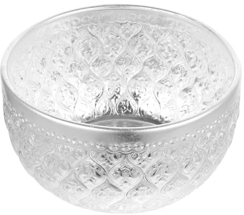 Alipis Tazón de Comida Reutilizable de Metal Diseño de Escultura en Estaño, Diámetro 14 Cm y Altura 8 Cm, Cuenco Artesanal para Ensaladas y Servir en Cocina Doméstica y Restaurantes