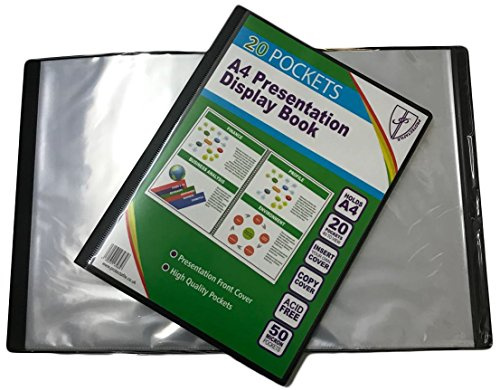 Tiger A4 Black Presentation Display Book With 40 Pockets (80 Views) Saver Pack of X12 (Save 20%)