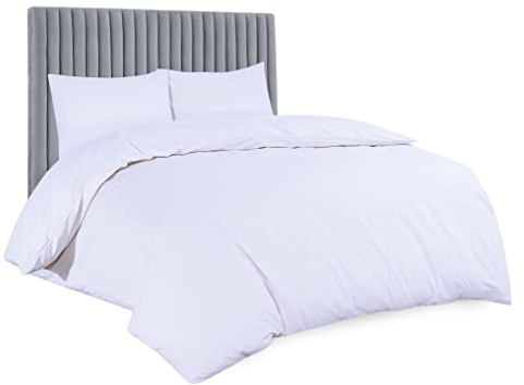 Sapphire Collection Deluxe 100% algodón Egipcio con Funda nórdica y Funda de Almohada Juego de Cama de Todas Las tamaños, Color Blanco, King