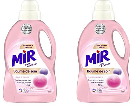 Mir - Detersivo liquido concentrato classico, per la lana, 25 lavaggi, flacone da 1,5 l (Confezione da 2)