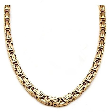 GFYWZ Luxus Königskette Gold Farbe Panzerkette Edelstahl Hals Kette Punk Rock Tribal Hip Hop Funk Rocker Biker 61 cm x 10 mm x 10 mm kk11