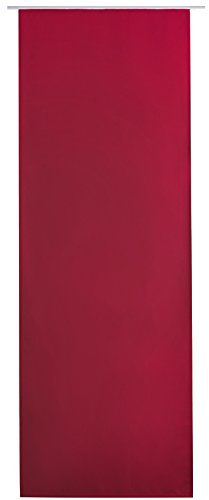 Bestlivings Flächenvorhang Blickdicht 60x245cm, Schiebegardine als Raumteiler (Rot) mit Klettband Befestigung, Gardine Vorhang zum schieben