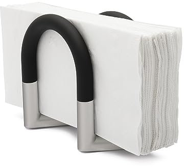 Umbra Swivel Serviettenhalter und Serviettenständer aus Metall, Schwarz/Nickel