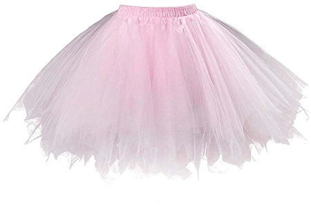 VKStar® Retro Damen Kurz Rock Ballett Einheitsgröße Vintage Petticoat 50er Unterrock Reifrock Mehrfarbige Unterröcke Rosa