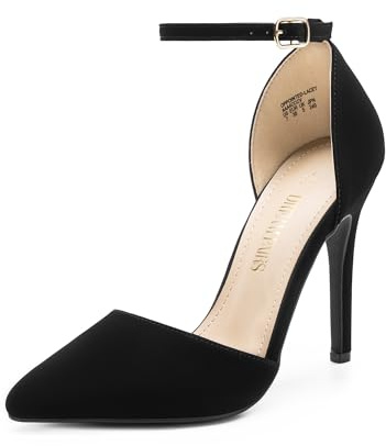 DREAM PAIRS Women's High Stiletto Dress Heels Pumps,Black/Nubuck,11