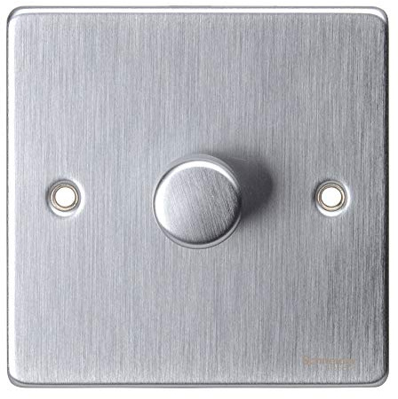 Schneider Electric GU6512CBC Ultimate Low Profile Chrome brossé 1 interrupteur 2 voies 400 W/VA Variateur d'intensité LV