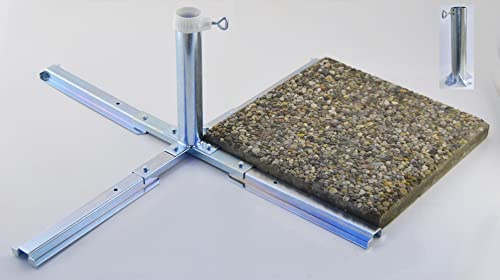 Sonnenschirmständer - STABIELO - 55 mm Ø - aus 4 mm Ø DEUTSCHEM Stahl - FÜR SCHIRMSTÖCKE BIS 55 mm Ø - zum Einlegen von 40 cm BETONPLATTEN - Lieferung ohne Platten - Made in Baden WÜRTTEMBERG -