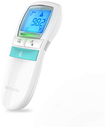 Motorola Care 3-in-1 Non-Contact Baby Forehead Thermometer - Body, Food or Liquid Temperature, Handheld Clinical Device for Kids, Adults - No Touch, Quick & Accurate Reader-Large Display, White