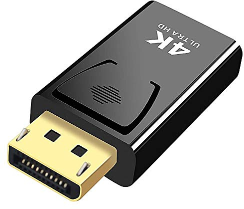 VMOJO 4K DisplayPort auf HDMI Adapter, DP Stecker auf HDMI Buchse | UHD Konverter für PC/Laptop an TV/Monitor. Plug & Play. WICHTIG: Nicht bidirektional (nur von DP Quelle zu HDMI Display).