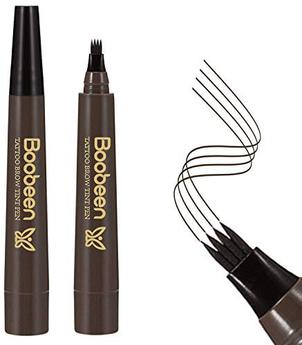 Boobeen Augenbrauenstift - Microblading Augenbrauenstift mit Mikro-Gabelspitze - Applikator - Eyebrow Pen Erzeugt mühelos natürlich aussehende Brauen