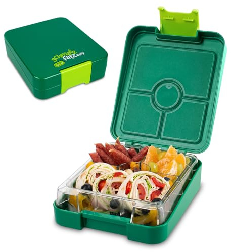 schmatzfatz Easy - Fiambrera Infantil, Caja bento con Compartimentos Variables, táper (Verde)
