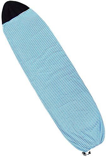 Cukol Surfboard Sock Cover, Quick Dry Stretch Surfboard Bag with Drawstring Closure & Padded Nose Protector Surfing Accessories 200X50CM Blue