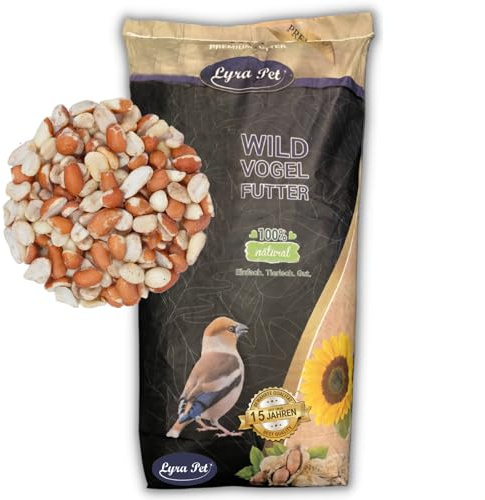 Lyra Pet® | 10 kg Erdnusskerne Splits Blanchiert & mit Haut Gemischt | Neue Ernte | Ganzjahres Vogelfutter für Wildvögel | Reich an Ballaststoffen & Vitaminen | Fetthaltige Erdnüsse mit + ohne Haut | Ballaststoffreiches Wildvogelfutter - Teilblanchierte, geteilte Erdnüsse - Ideal im ganzen Jahr - Energiequelle für Wildvögel