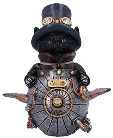 Nemesis Now Feline Invention Katzenfigur, 14,5 cm, silberfarben