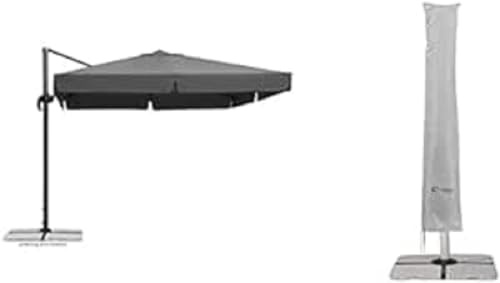 Schneider Rhodos 300x300 anthracite + Protective sleeves for hanging parasols up to 350 cm and 300x300 cm