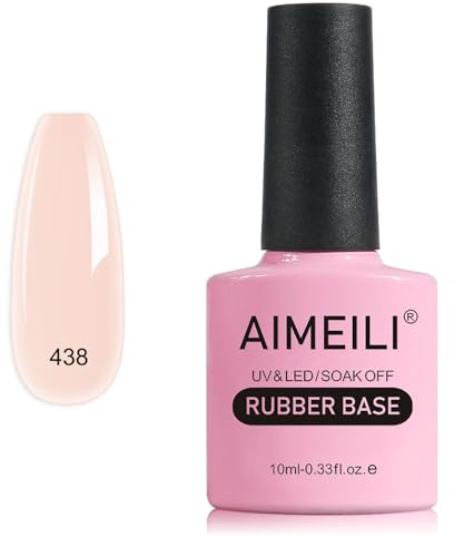 AIMEILI Rubber Base Gel Soak Off UV LED Rubber Base Coat Nägel Unterlack Gel Nagellack Maniküre 10ml (438)