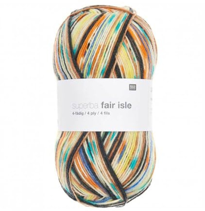 Rico Design Superba Fair Isle Sockenwolle, 4-fädig, 100 g