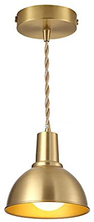 Creativo a forma di imbuto Lampada a sospensione Paralume Lampadario retrò giapponese Tutto rame Portalampada E27 Lampada a sospensione a testa singola Soggiorno Comodino Tavolo da pranzo Apparecchi d