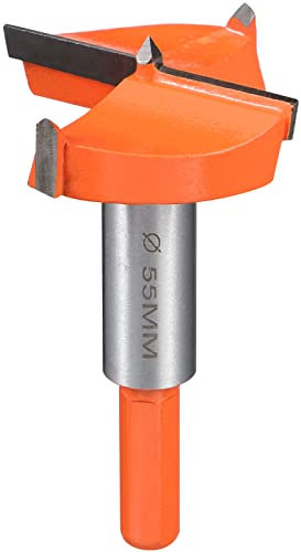 Forstnerbohrer 55mm mit Führung, Holzbohrer Astlochbohrer Scharnierlochbohrer für Holz mit Sechskant-Schaft, Zubehör Bohrmaschine für feine Holzbearbeiten