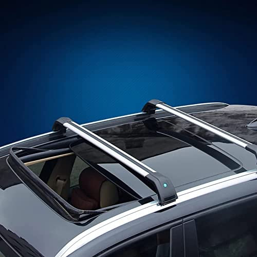 JIMORY 2 Stück Auto Relingträger Dachträger Crossbar, für Opel Vauxhall Grandland X 5 Door 2017-2022 Querträger Lastenträger Fahrrad DachbüGel Gepäckträger