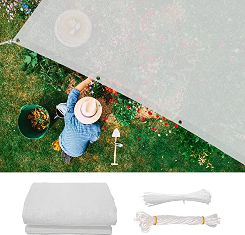Voile d'ombrage 1.6 x 3.6 m 95% Résistant Aux UV, Respirant Filet dombrage Rectangle Cordes de Fixation incluses pour Jardins/balcons/terrasses, Blanc